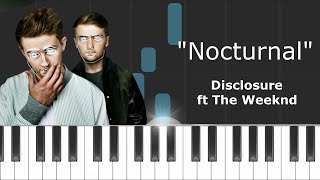 Video thumbnail of "Disclosure - ''Nocturnal'' Ft The Weeknd Piano Tutorial - Chords - How To Play - Cover"