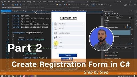 How to Create Modern Registration UI Window Form in C# Visual Studio Step by Step in Hindi Part 2