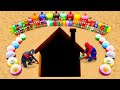 How to Make Spiderman House with Big Orbeez, Balloons of Fanta, Mtn Dew, Giant Coca cola vs Mentos