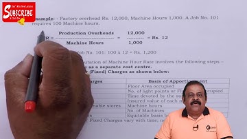 Machine Hour Rate Concept, Format, Terminologies - Overheads - Cost Accounting