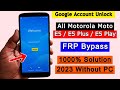 All motorola moto e5  e5 plus  e5 play frp bypass  google account unlock  android 80 without pc