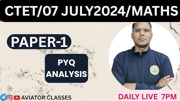 CTET Maths july 2024paper latest ctet exam |BYVIVEK SIR