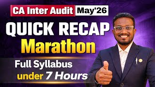 FULL Audit in JUST 7 hours! CA Inter Quick Recap Marathon May'26 | AIR 5, 6, 32 Net Worth