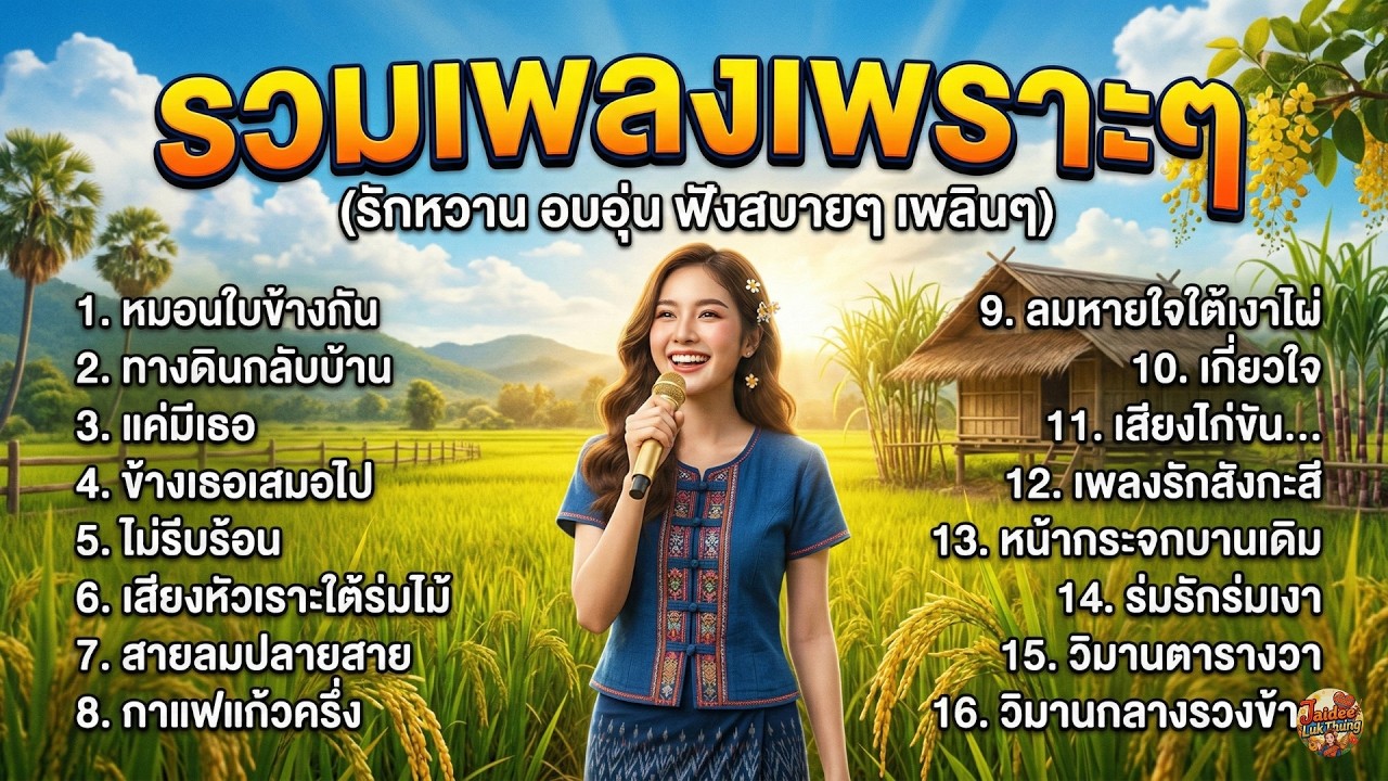 รวมฮิตเพลงลูกทุ่งเพราะๆ ฟังสบายก่อนนอน-ทำงาน ผ่อนคลาย คลายเครียด หลับฝันดี