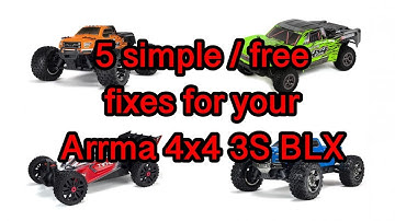5 simple and FREE fixes for your Arrma 4x4 3S BLX (Granite, Senton, Typhon, Big Rock Crew Cab)
