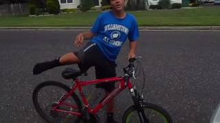 Wheeling a Mountain Bike With A Bmx Tire!!