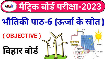 पाठ-6 ( ऊर्जा के स्त्रोत ) || Urja Ke Srot Class 10th Objective Question || Class 10 Science Mcq