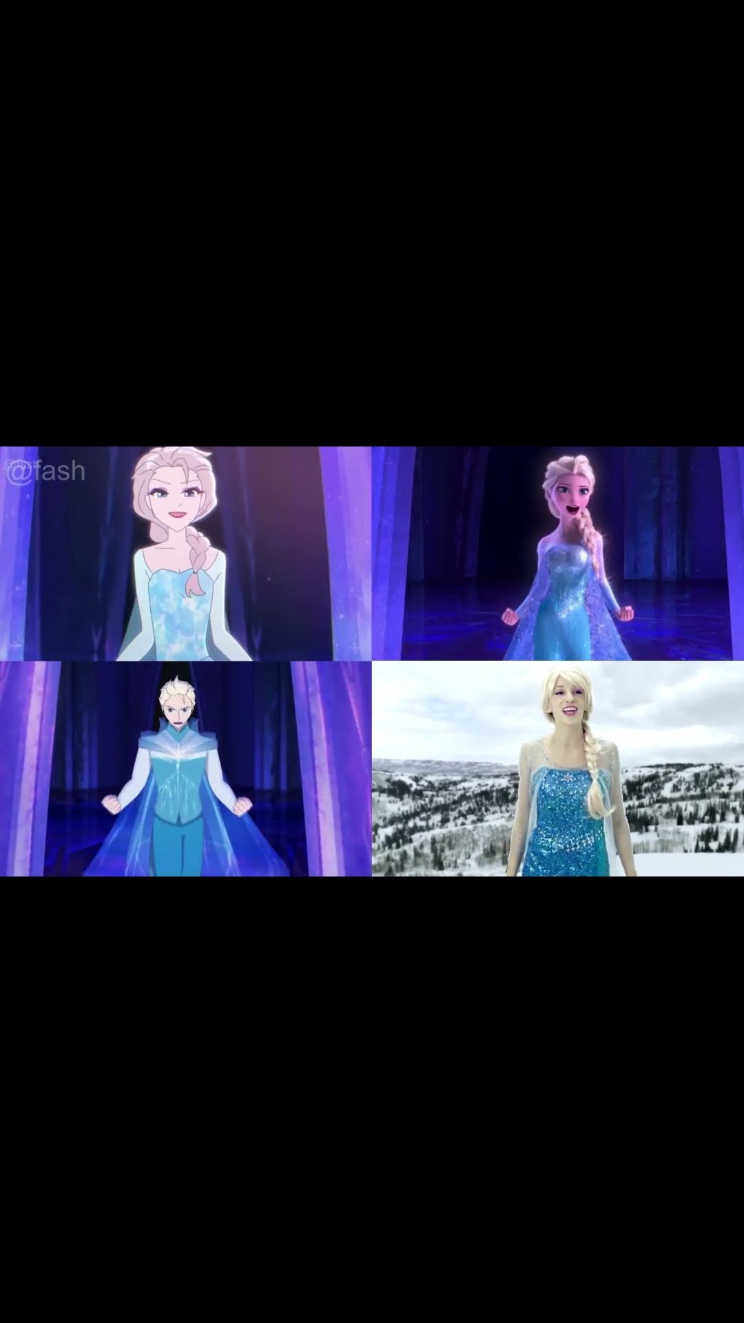 Frozen Let It Go Anime vs Original vs Male Version vs Real Life (FASH Animation)