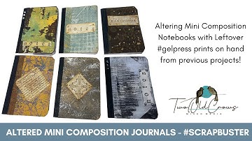 Altered Composition Notebook | Mini Composition Notebook Journal | Scrap Busting Mini Journals
