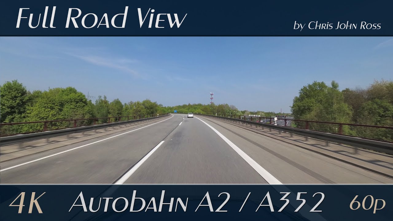 Autobahn (A2, A352), Germany: Hannover-Herrenhausen - Engelbostel - Hannover-Nord - 4K Ultra HD