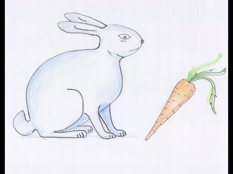 4.Как нарисовать зайчика цветными карандашами. Рисование для детей. How to draw a bunny