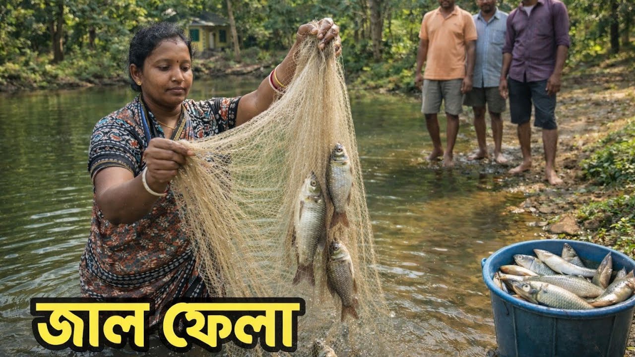 আজ পুকুরে জাল ফেলতে গিয়ে এমনটা হবে কখনো ভাবেনি 🤔Sundarban Ghorkonna 