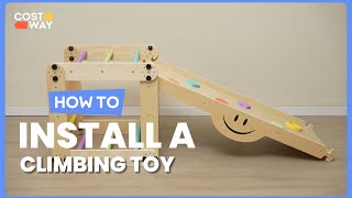 How to Install the Climbing Triangle Ladder Toy Indoor Jungle Gym | TS10106 #costway #howto