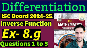 ISC BOARD 2025  || CLASS 12 || DIFFERENTIATION || Ex 8.g || OP MALHOTRA || S CHAND ||