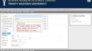 Catalogue Advanced Search Interface Pt 1