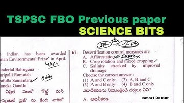 TSPSC Forest Beat Officer Science Bits from Previous Year Question Paper