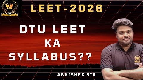 DTU LEET syllabus #dtu #leet2026 #leetsyllabus #ipuleet #diploma