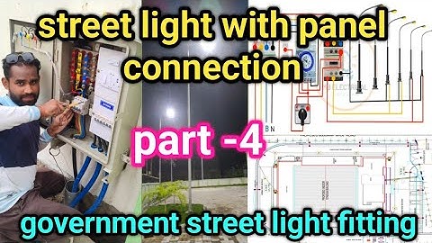 street light wiring with panel fitting || street light connection || government street light fitting