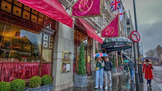 Rainy London Spring Walk 2024 ☔️ West End, Carnaby, Mayfair & Victoria 🌸 4K HDR