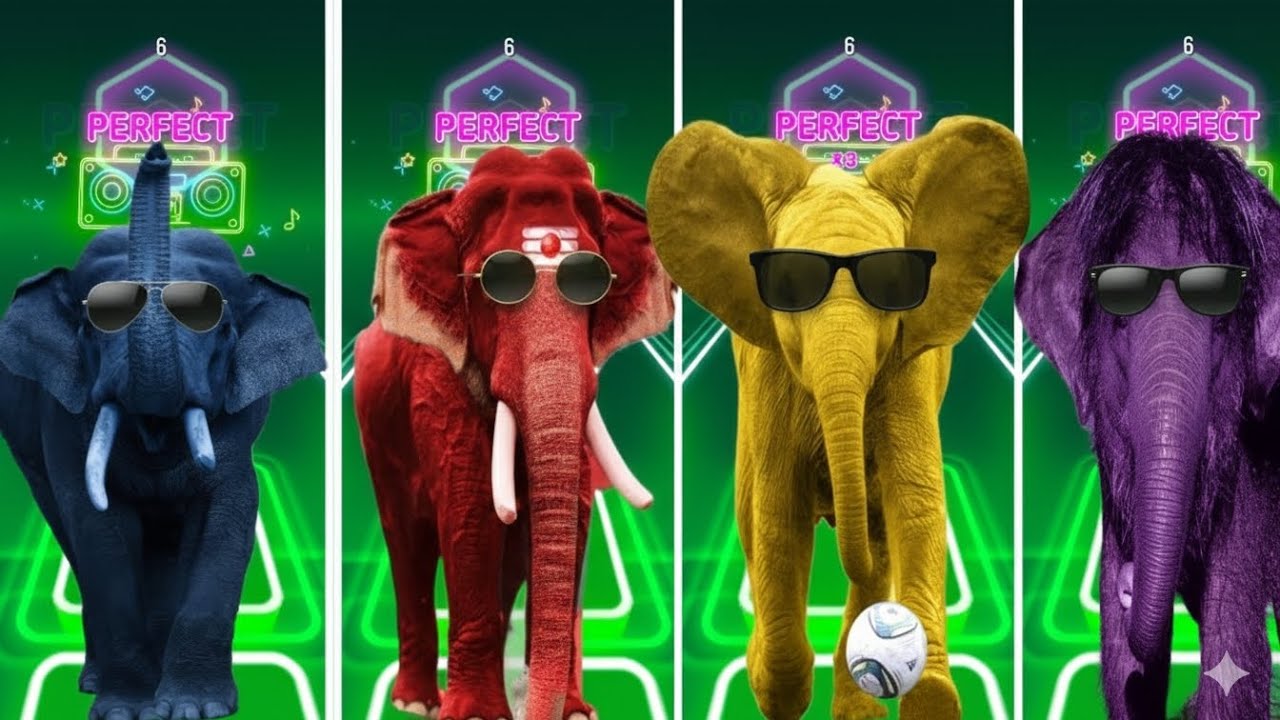 Tiles Hop - Elephant 🆚 Mammoth 🆚 Funny Elephant 🆚 Elephant 🎶 Tiles Hop EDM Rush