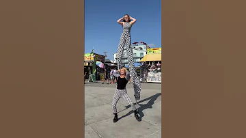 Cuff It stilts dance challenge- Montana Tucker & Demi Skinner #shorts #youtubeshorts