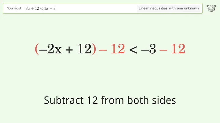 Solving Linear Inequalities: 3x+12 is Smaller Than 5x-3