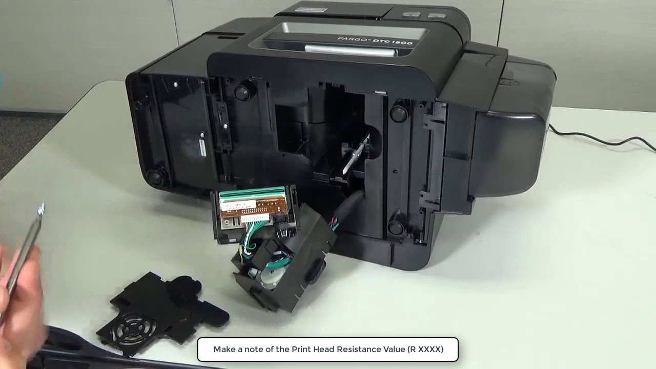 FARGO DTC1500 how to replace the print head