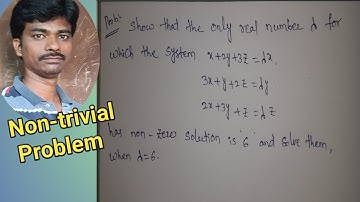System of linear Equations||NON-TRIVIAL solution || Rajeshlekkalu