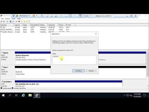 Raid 1- Disk Mirroring in server 2019