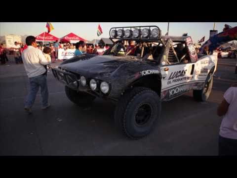 Cameron and Heidi Steele at the finish line of the 2010 SCORE Baja 1000 in La Paz