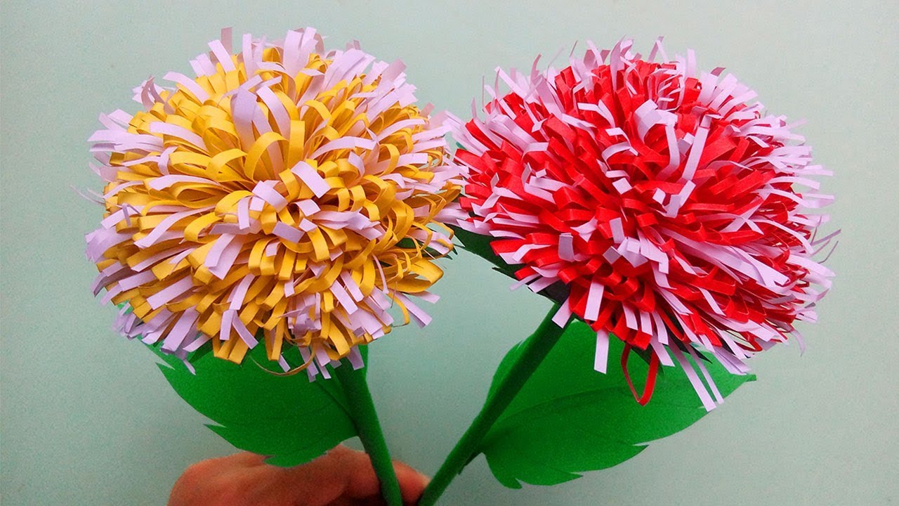 How to Make Paper Flowers Easy Step by Step for Kids - Craft - YouTube
