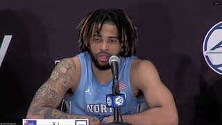 UNC comeback falls short vs. Duke: Head coach Hubert Davis, guard RJ Davis discuss 74-71 loss