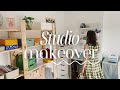 ART STUDIO MAKEOVER + TOUR | Decorate my new craft room 🌱