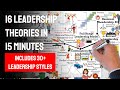 16 Leadership Theories in 15 minutes! Time journey: 1840 - today. [Includes 30+ leadership styles!]