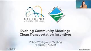 February 2026 Evening Community Meeting: Clean Transportation Incentives for a Cleaner California