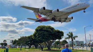 2 hours Los Angeles LAX Airport 🇺🇸 Plane Spotting !  RUSH HOUR \/ Close up, Heavy landing\/Take off