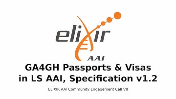 ELIXIR AAI Community Engagement Call VII - GA4GH Passports and Visas in LS AAI, specification v1.2