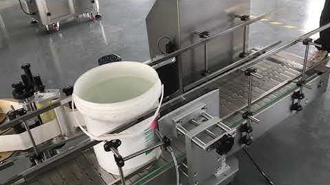 Big plastic bucket labling machine Video/ Label Applicator Labeling machine/Pasting Machine Supply