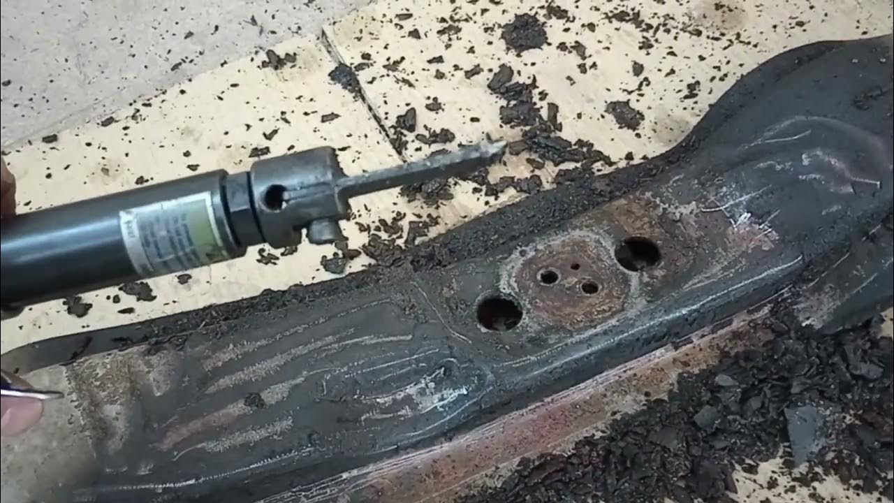 Harbor Freight Air powered Scraper tool for removing caked on crud