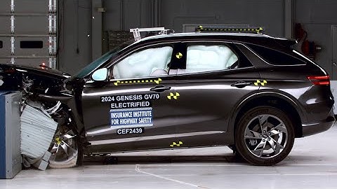 2024 Genesis Electrified GV70 updated moderate overlap crash test (extended footage)