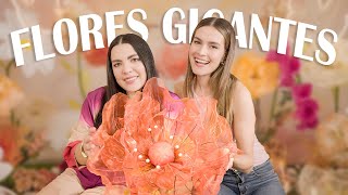 ¡Crea FLORES GIGANTES hechas de Organza y papel! Paso a paso ¡TUTORIAL FÁCIL!