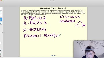 Edexcel AS - Hypothesis Testing   Example 1