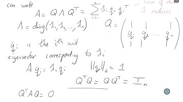 Multivariate Statistics: 3.2 Matrix decompositions: spectral decomposition