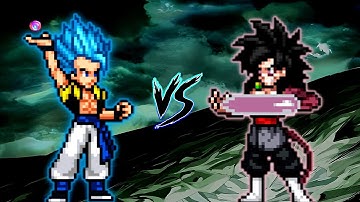Gogeta DBS V3 (all form) (New) VS Goku Black SSJ4 V2 in Jump Force Mugen