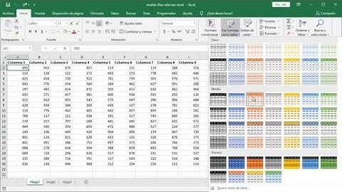 Cómo resaltar filas alternas en Excel