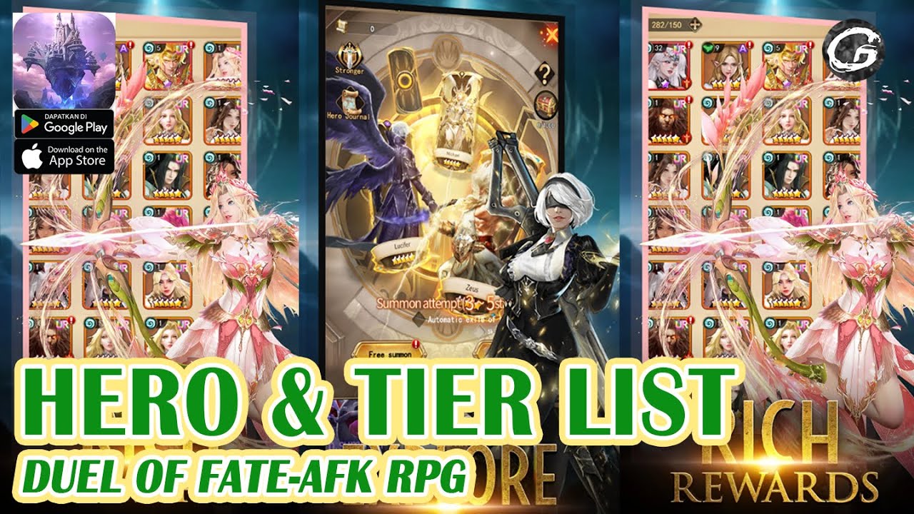 Duel of Fate-afk rpg All Hero & Tier List - Mobile Game (Android)