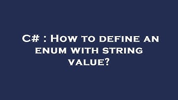 C# : How to define an enum with string value?