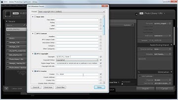 Add copyright info in Lightroom