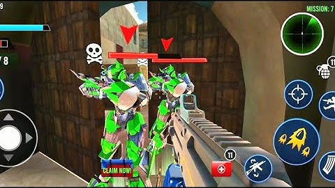 Fps robot shooting game: Transforming robot games _Android Gameplay#2