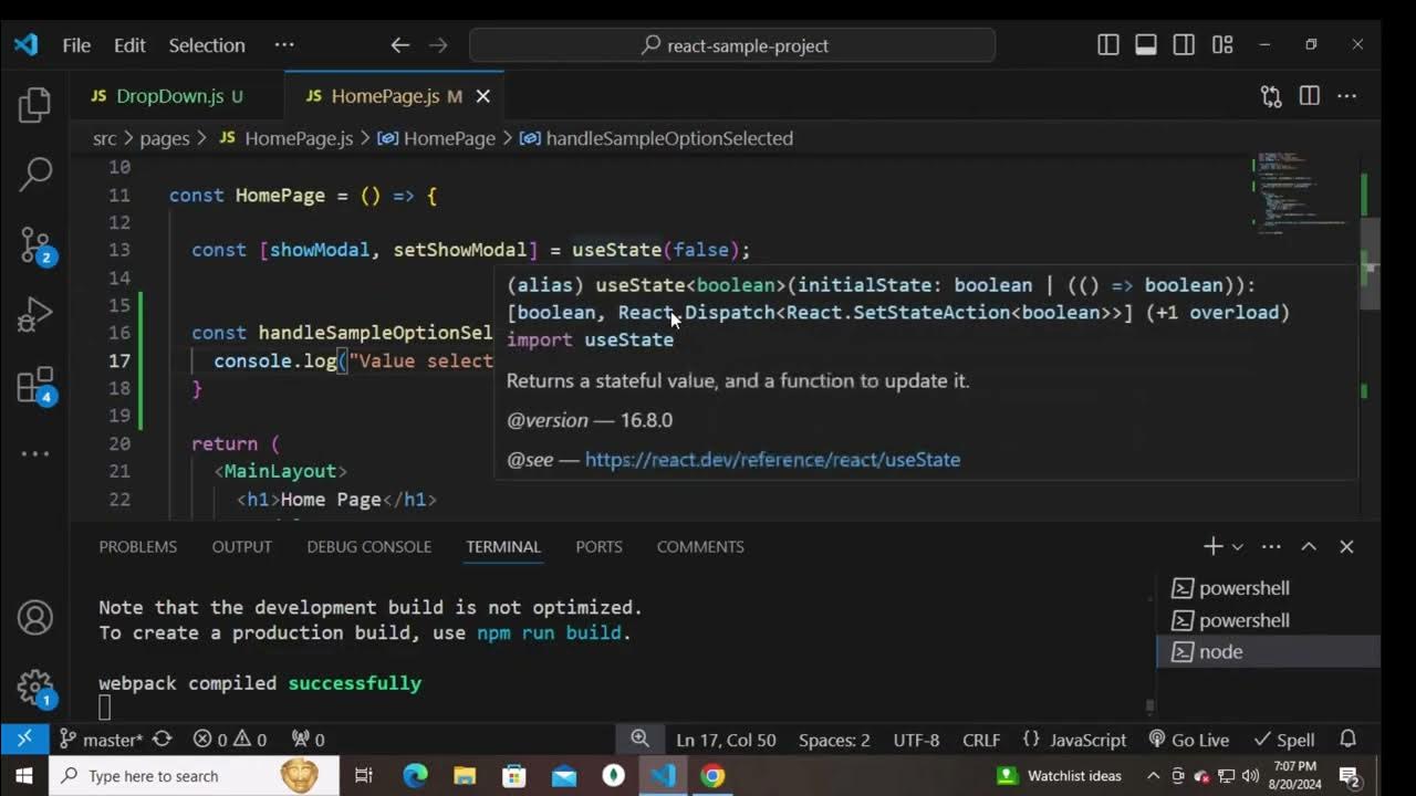 React Sample Project - Part 9 - Drop Down Component - YouTube